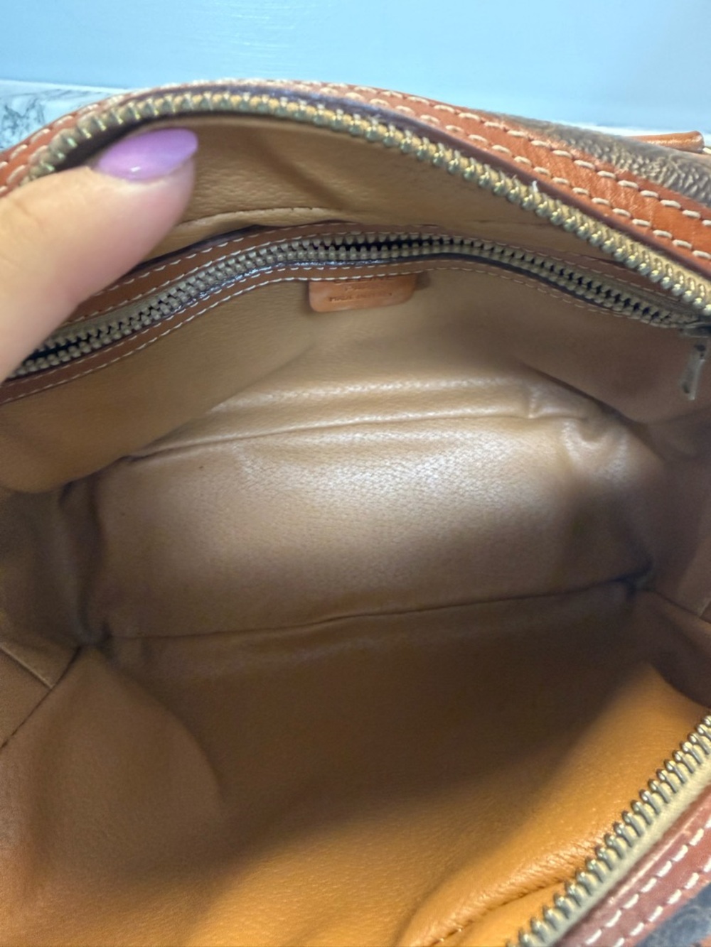 Vintage CELINE Macadam Canvas Boston Bag Brown - Picture 8 of 11